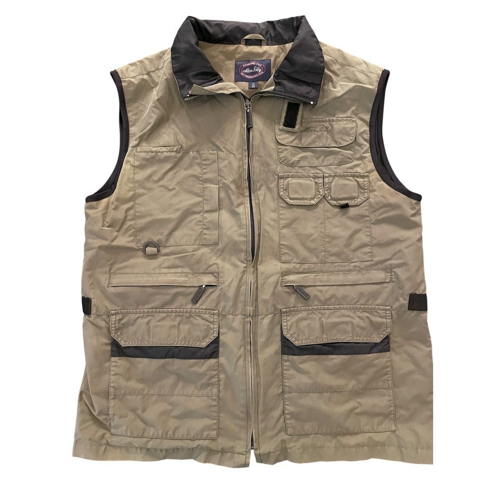Allen Solly Utility Vest Multi Pocket Outdoor Travel Vest Khaki‎ L